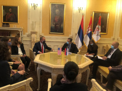 5 November 2020 National Assembly Speaker Ivica Dacic and US Ambassador to Serbia Anthony Godfrey